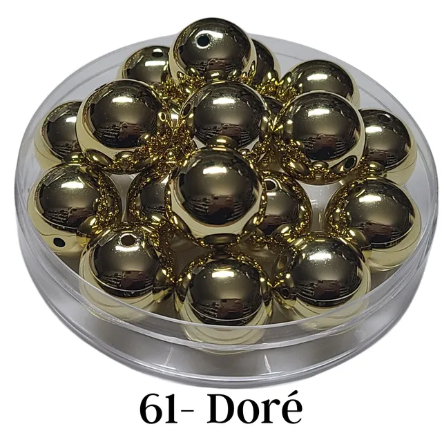 Artshop Boules 20MM 61 perles acryliques doré brillant x10
