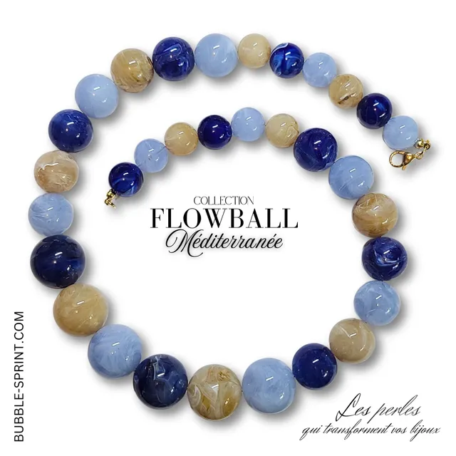 ARTSHOP Kit collier Flowball Méditerranée 63cm kit complet
