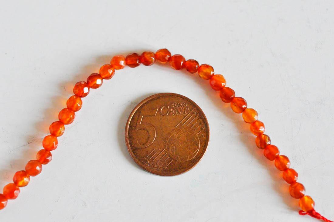 Gingerlily Perles pierre naturelle G5195 jade orange foncé 4mm fil 84