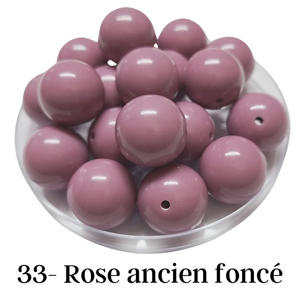 ARTSHOP Boules 20MM 33 perle rose ancien foncé x10