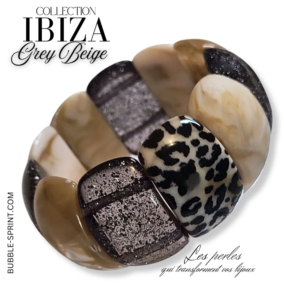 Artshop Ibiza bracelet grey beige palets kit à faire soi-même