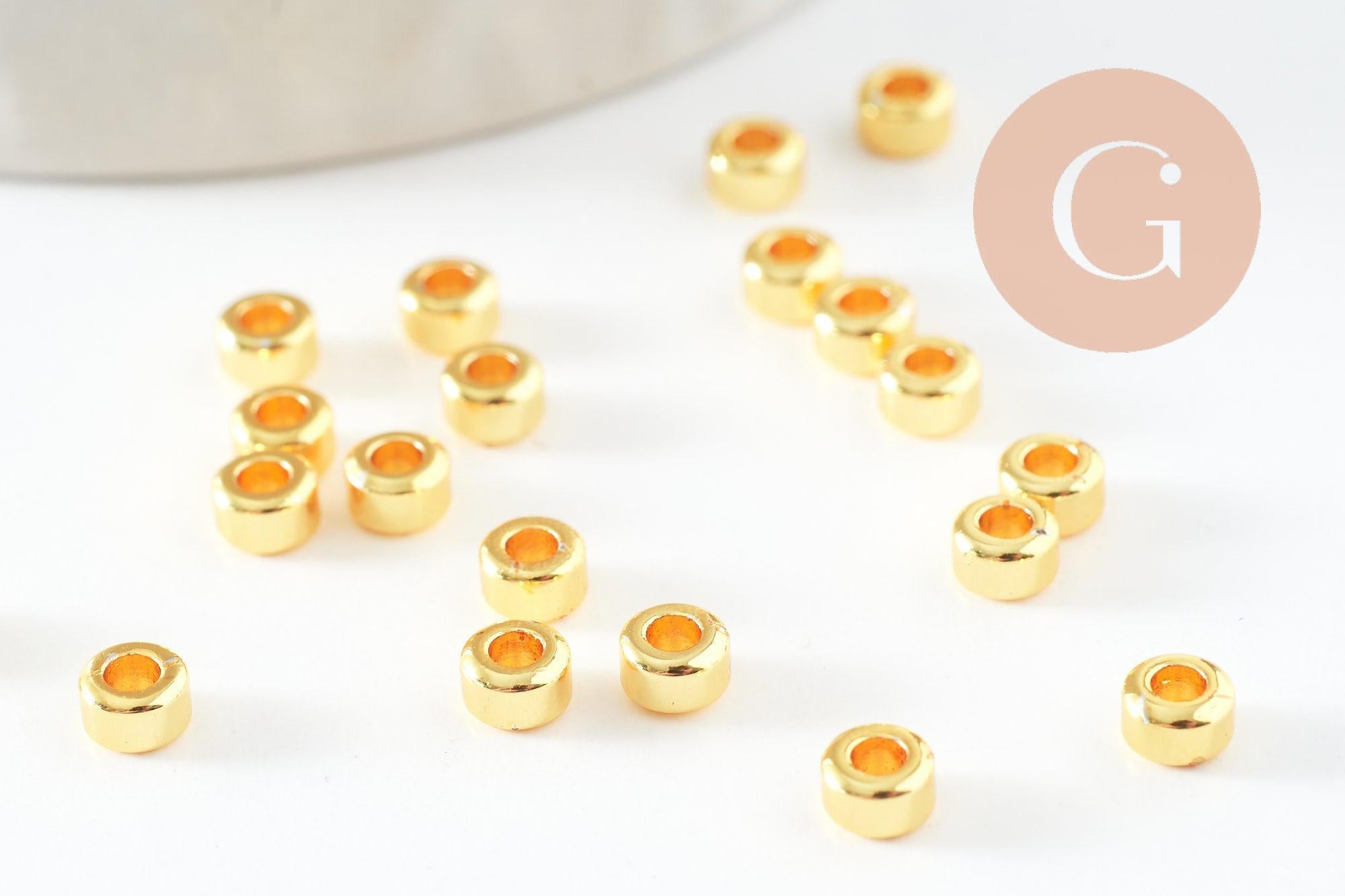 Gingerlily Perles rondelles laiton doré 4mm intercalaire x20