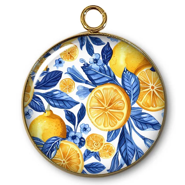 Artshop Pendentif Intemporel citrons plaqué or 31 mm