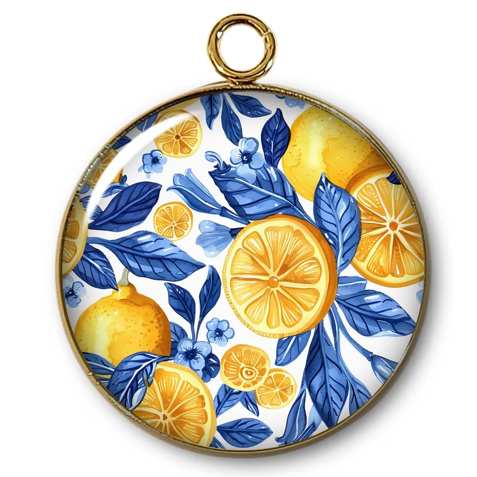 Artshop Pendentif Intemporel citrons plaqué or 31 mm
