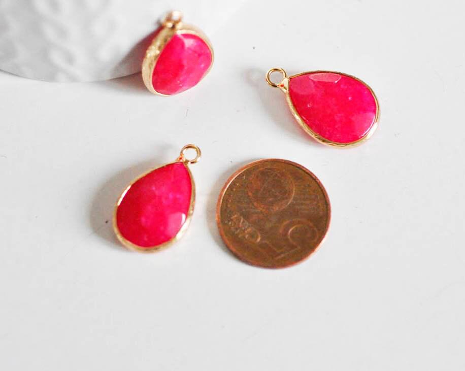 Gingerlily Pendentifs G1852 pendentif jade rose goutte 22mm