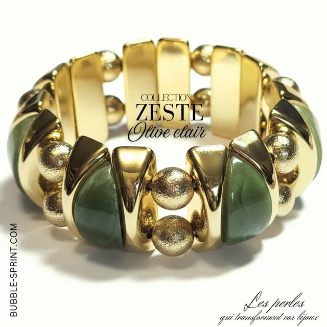 ARTSHOP Zeste kit bracelet olive clair marbré sans aiguille