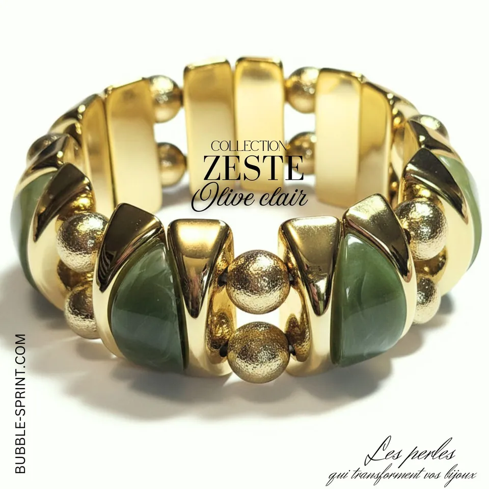 ARTSHOP Zeste kit bracelet olive clair marbré sans aiguille