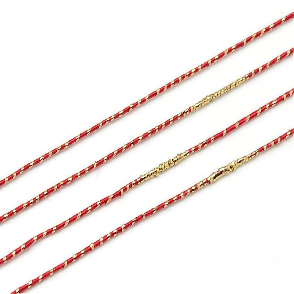 Gingerlily Perles G1489 cordon rouge or 1,5mm 1 mètre nylon