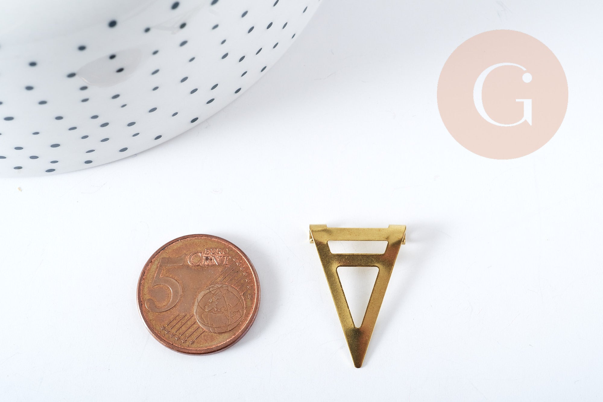 Gingerlily Pendentifs G8317 triangle laiton doré 26mm x2