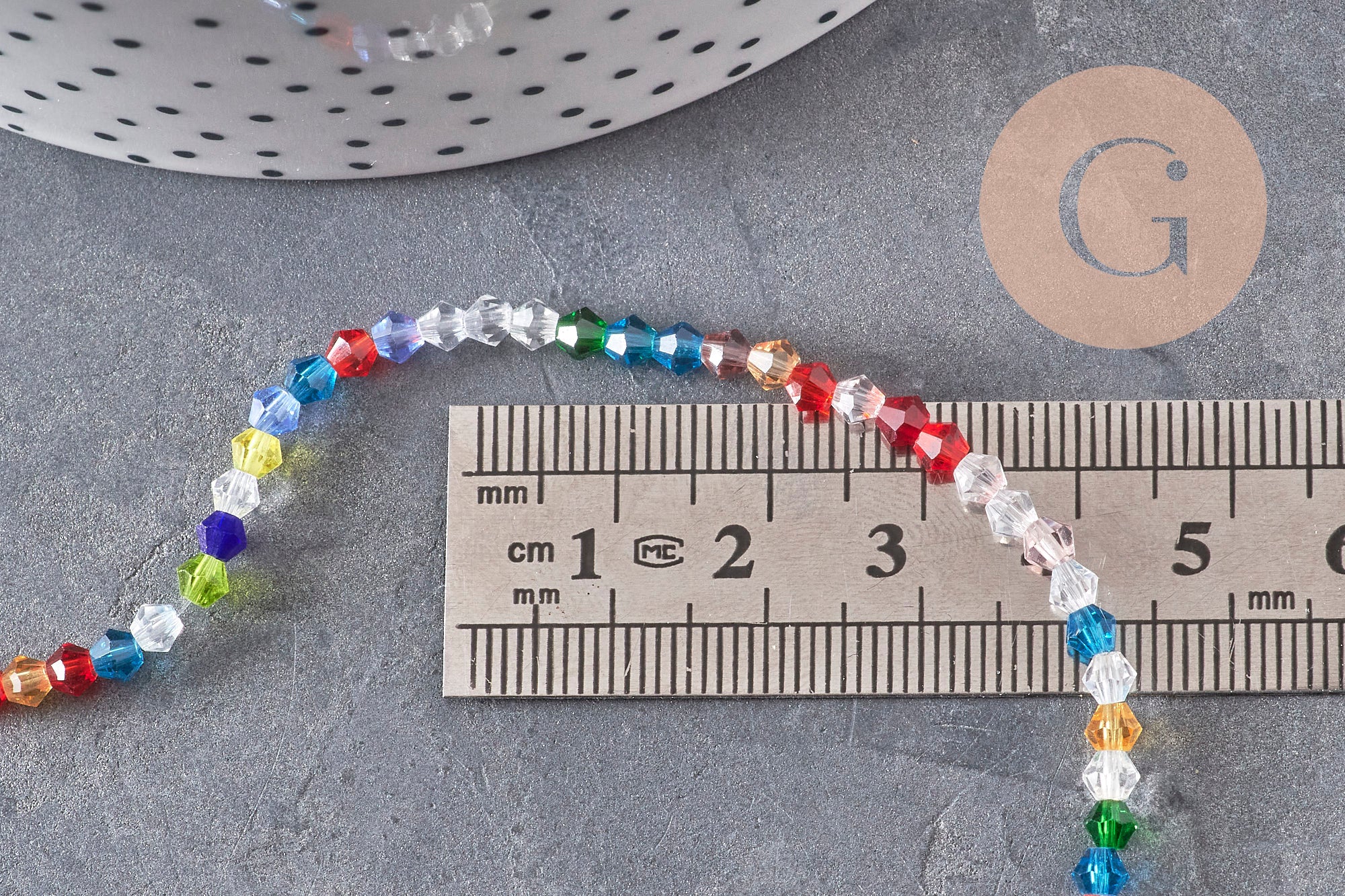 Gingerlily Perles G11127 perles toupies cristal multicolore 3mm fil