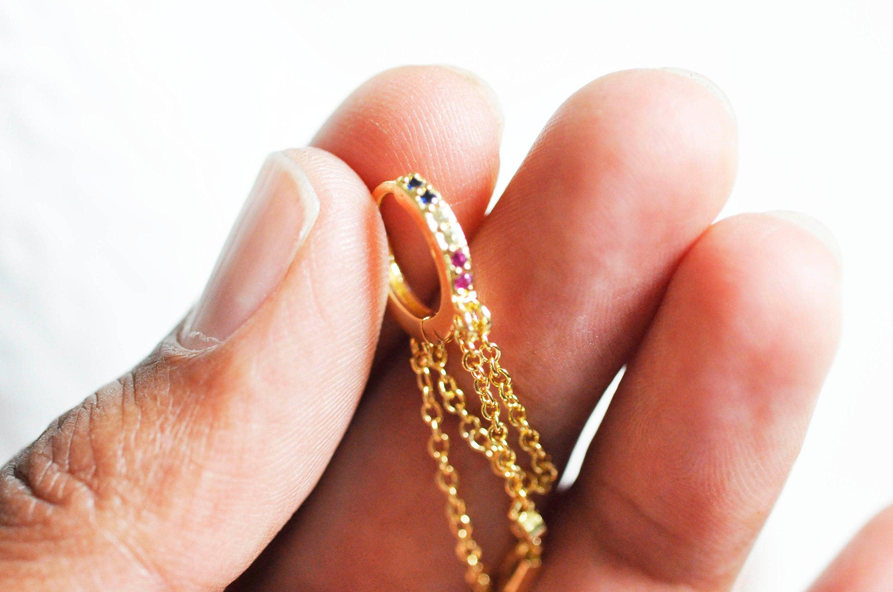 Gingerlily Boucles G3777 créoles laiton doré zircons x2