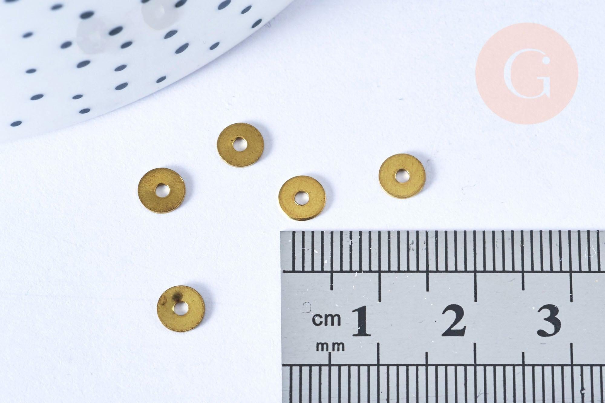 Gingerlily Perles DIY G6555 intercalaires laiton brut 5mm x10