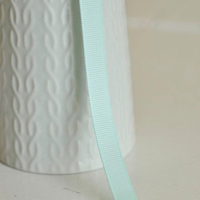 Gingerlily Ruban G533 gros grain bleu-vert clair 1cm 1 mètre