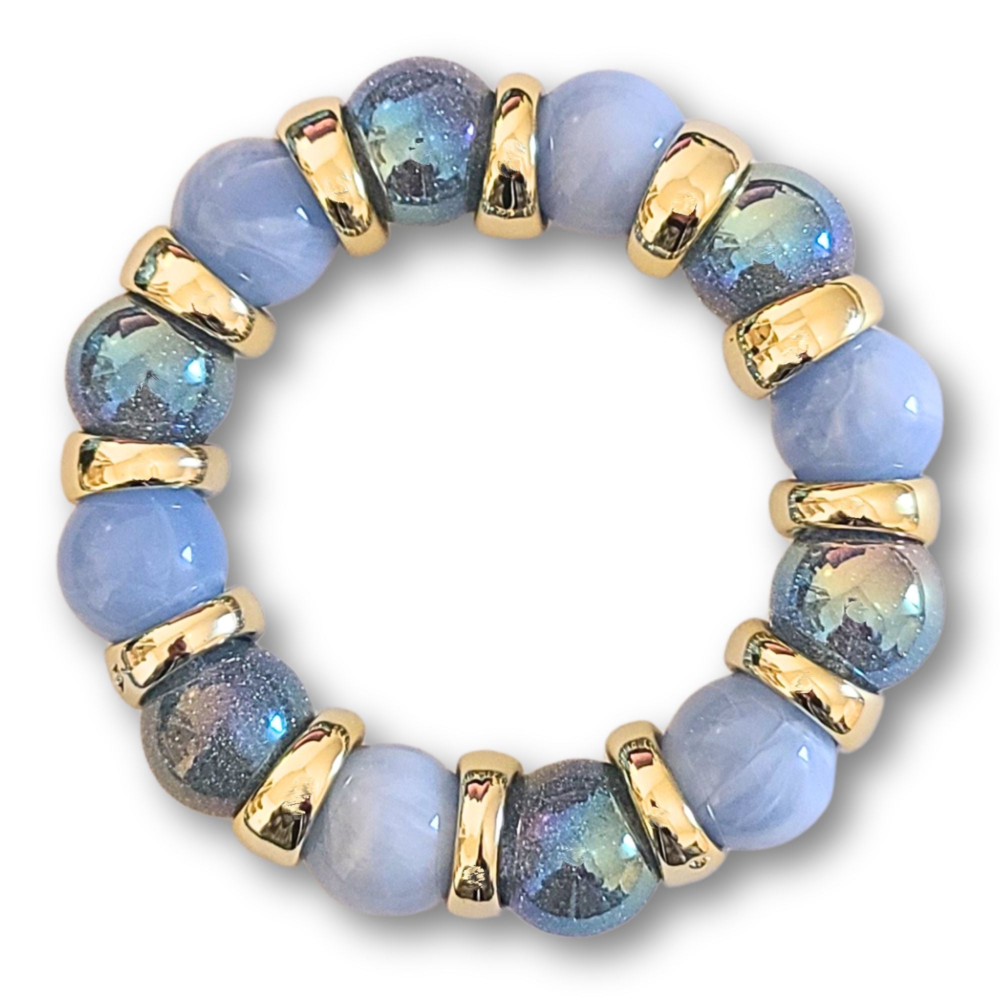 ARTSHOP Boules Glitters 276 perles acryliques Denim 16mm x15