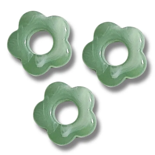 ARTSHOP Flower power 22 fleur BABY menthe marbré 20mm