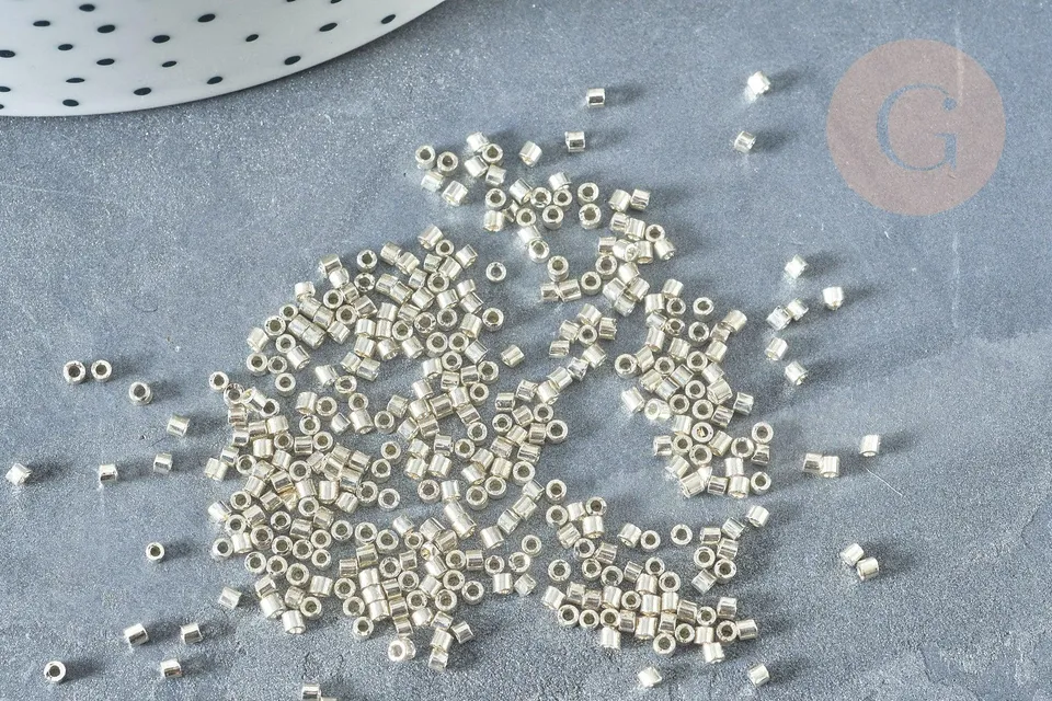 Gingerlily Perles pour bijoux DIY G8168 rocailles verre gris 8g