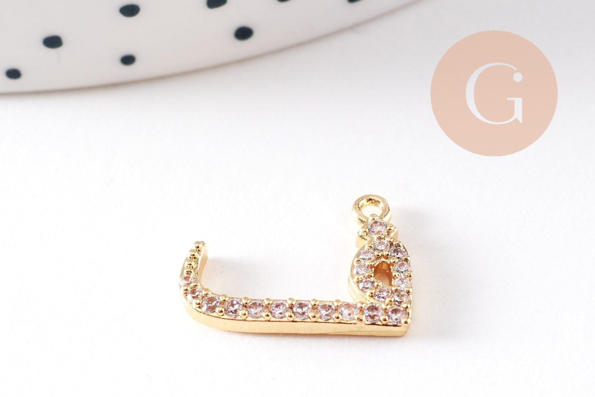 Gingerlily pendentif lettre arabe cristal 18K x1