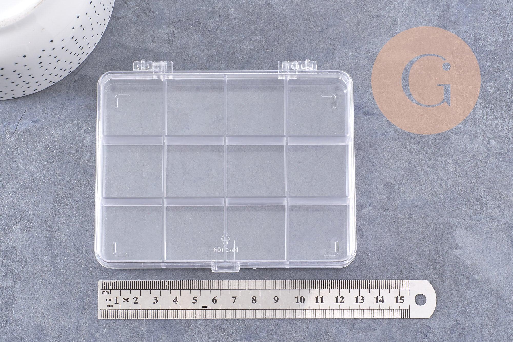 Gingerlily Boîte rangement perles plastique 12 cases 13cm