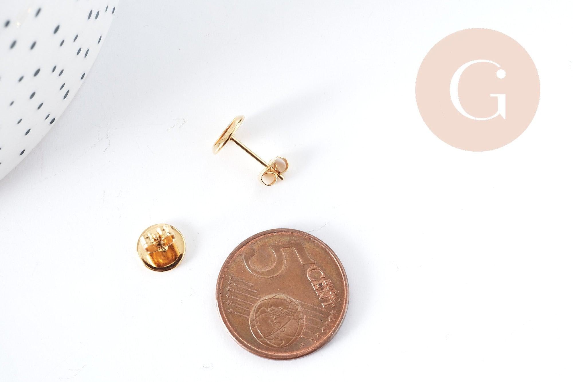 Gingerlily Supports puces G8922 laiton doré cabochon 6mm