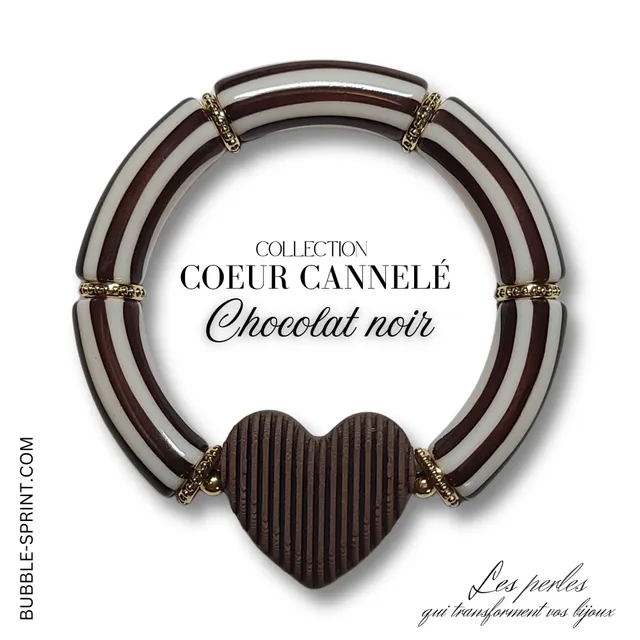 ARTSHOP Cœurs cannelés bracelet chocolat kit élastique