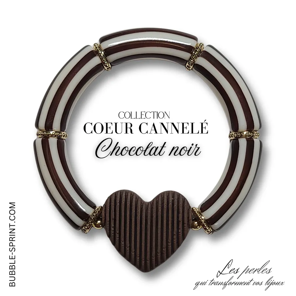 ARTSHOP Cœurs cannelés bracelet chocolat kit élastique