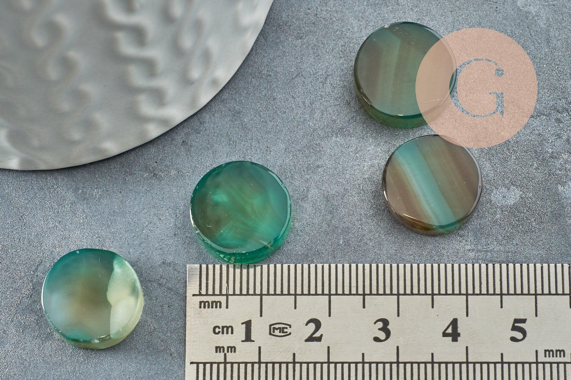 Gingerlily G9572 cabochon rond onyx verte 15mm x1 pierre naturelle