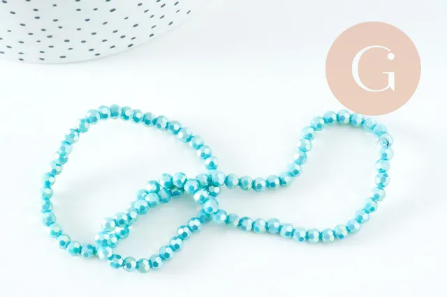 Gingerlily Perles cristal G10725 perles turquoise irisé 4mm fil