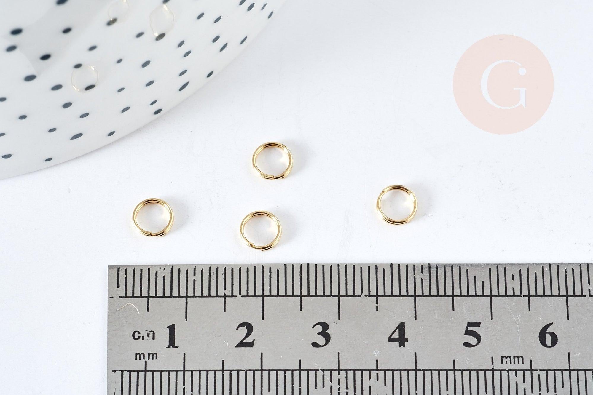 Gingerlily Apprêts G8481 anneaux doubles acier doré 5x1mm 2g