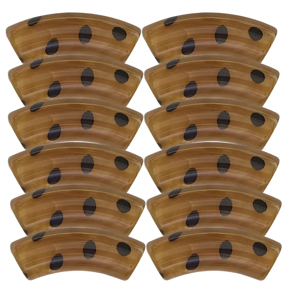 ARTSHOP Tubes DESIGN 413 perles pois terre d'ombre 12mm