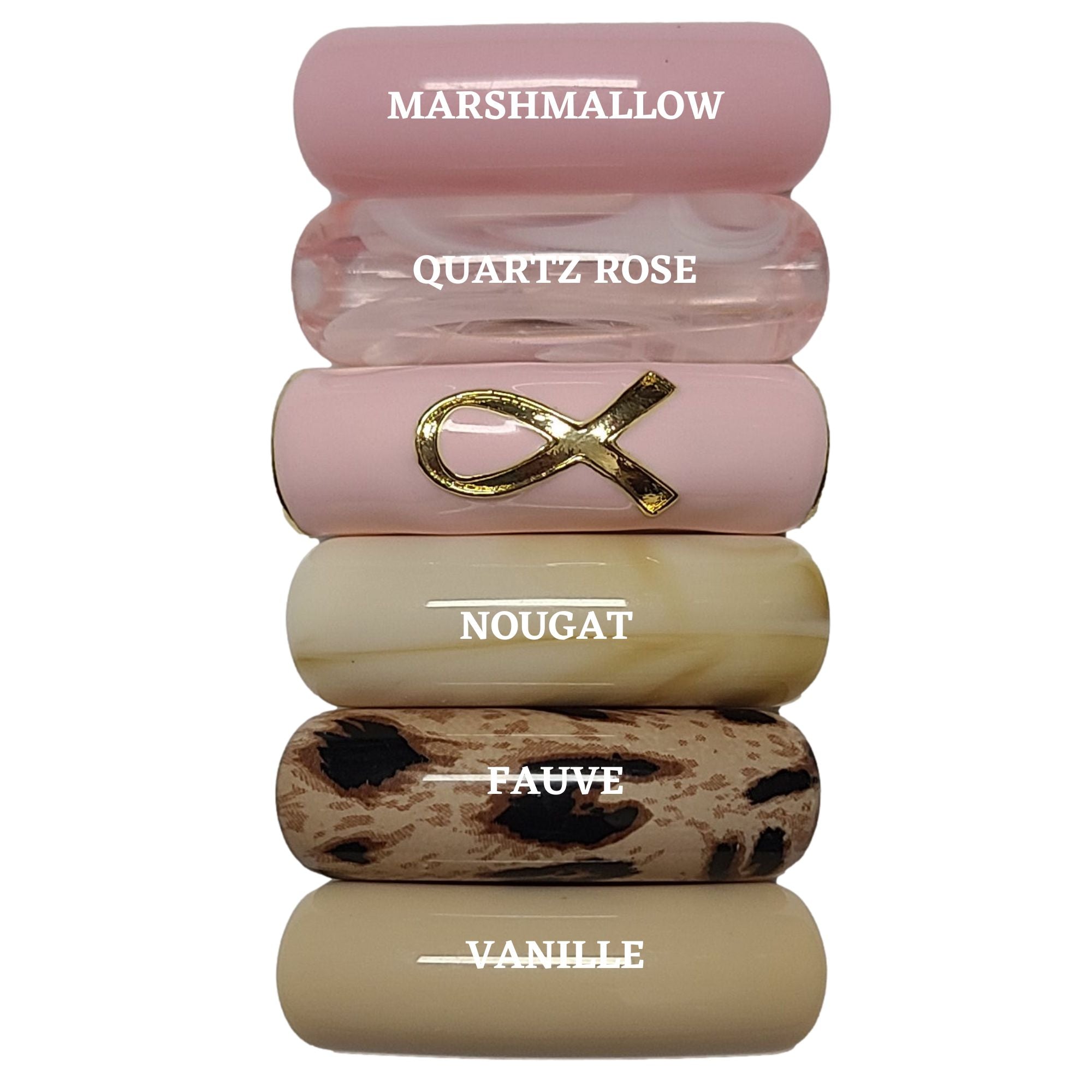 ARTSHOP Camaieux 170 lot 6 perles tubes ruban rose