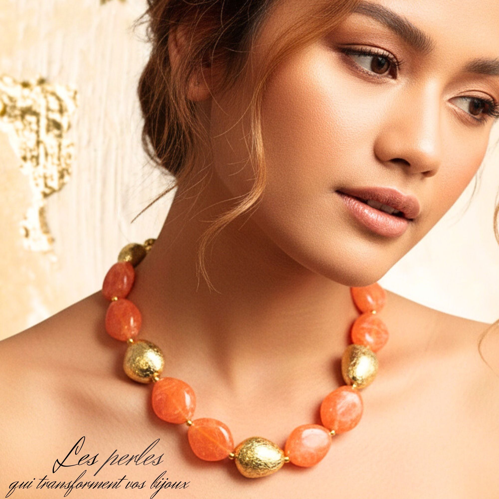 ARTSHOP Galets Tika 5 galet mandarine marbré 30MM x1