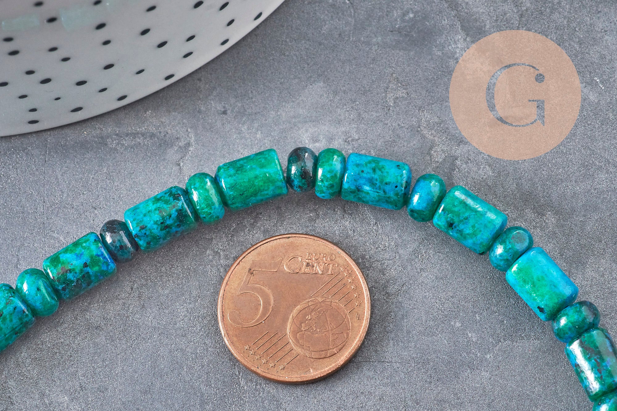 Gingerlily Perles Tube Chrysocolle Verte 6mm Fil 38cm