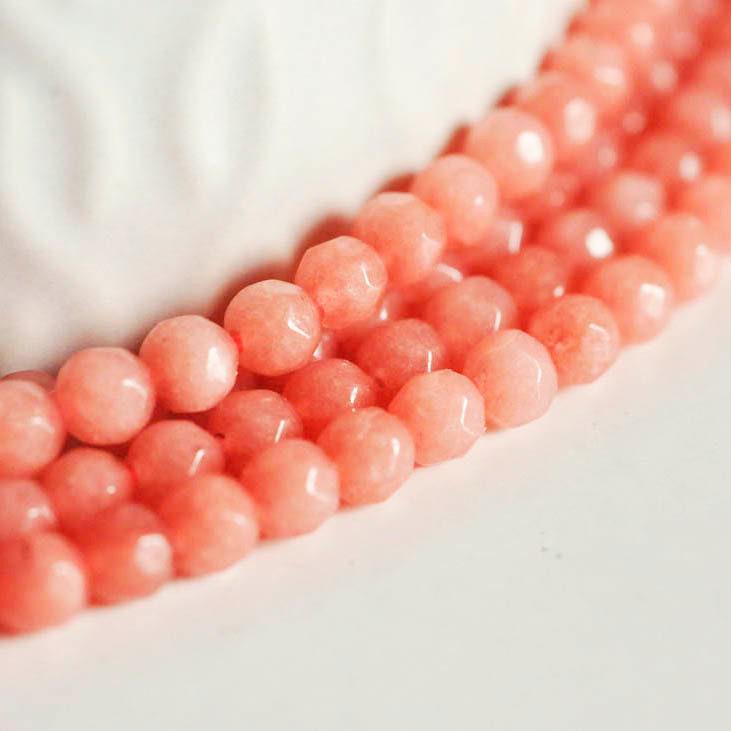 Gingerlily G3003 perle jade rose corail 4mm fil 91 perles