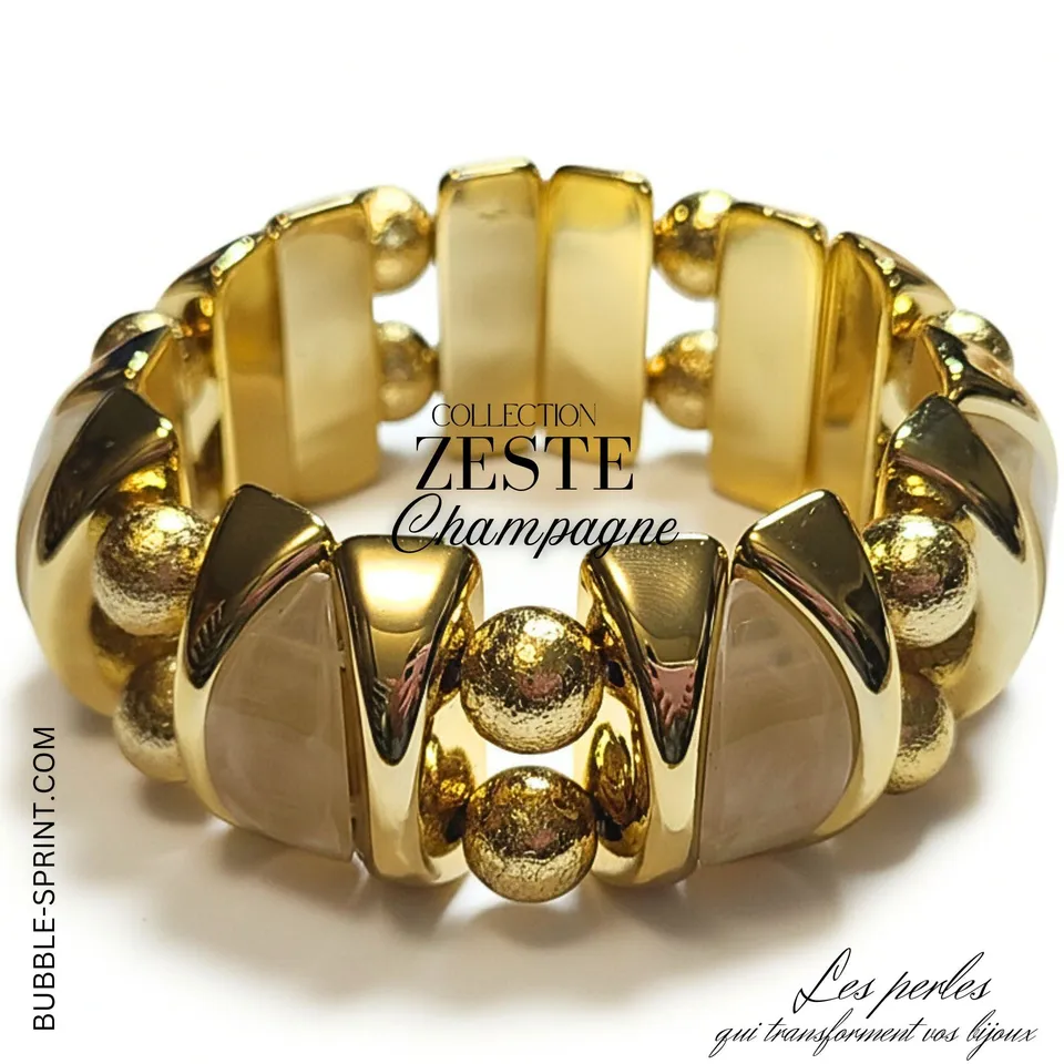 Artshop Zeste Champagne marbré kit bracelet sans aiguille acrylique