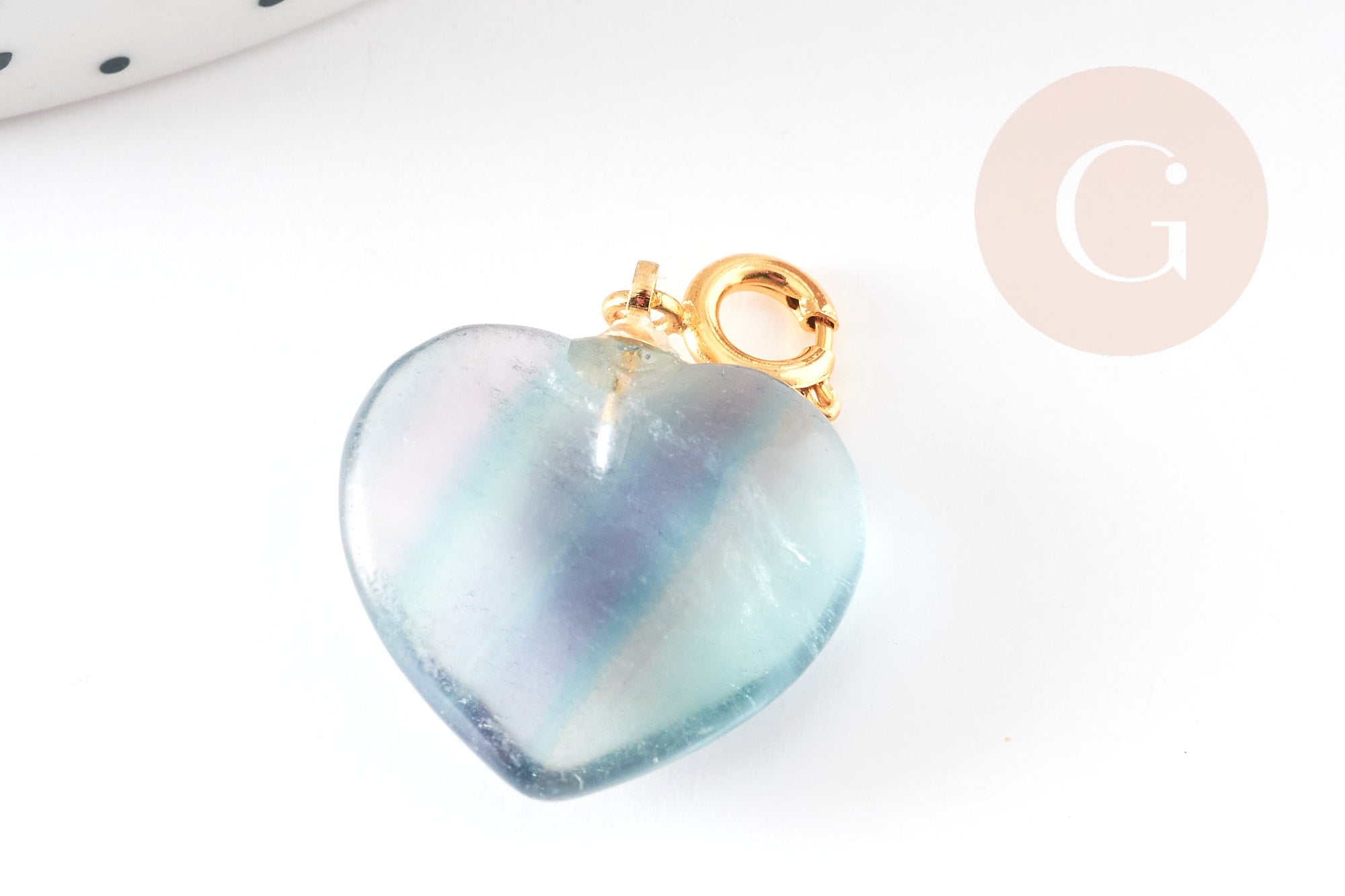 Gingerlily Pendentifs G6112 pendentif coeur fluorite violette 17,5mm