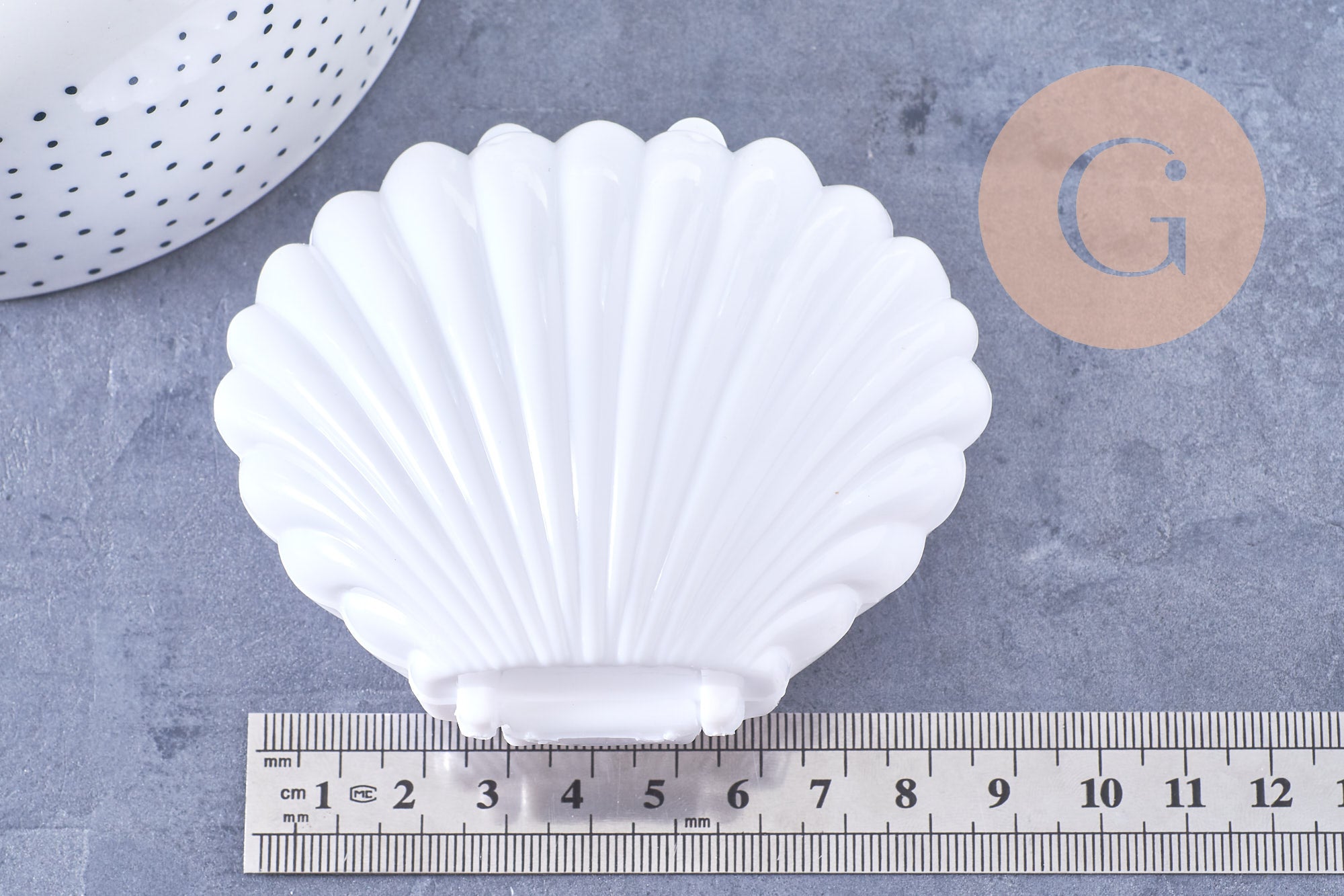Gingerlily Boîte coquillage plastique blanc 9x7,5cm x1