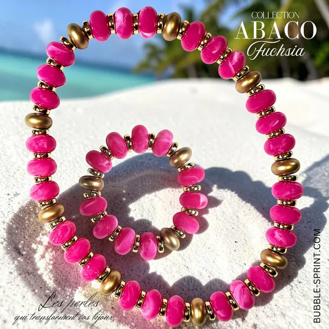 ARTSHOP Abaco collier et bracelet fuchsia montés