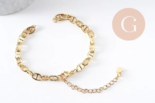 Gingerlily Apprêts G10394 base bracelet maille marine doré 15cm