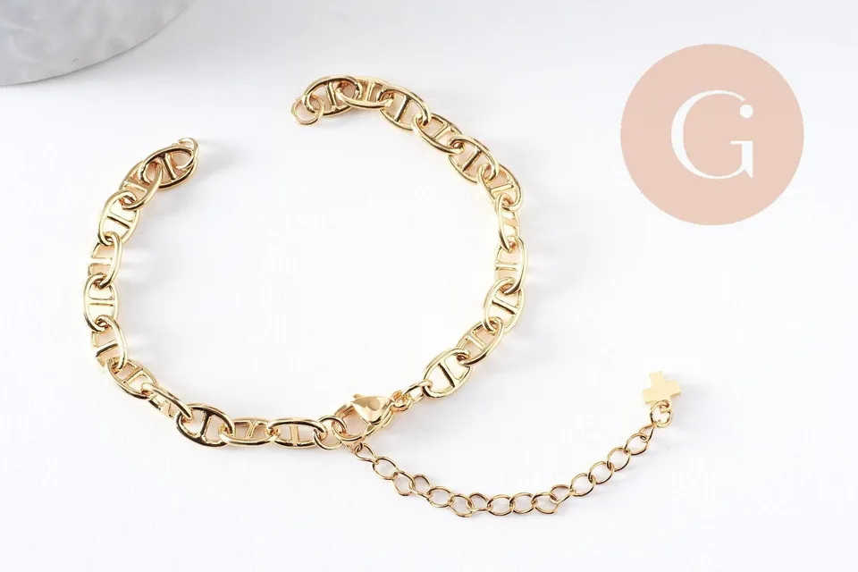 Gingerlily Apprêts G10394 base bracelet maille marine doré 15cm