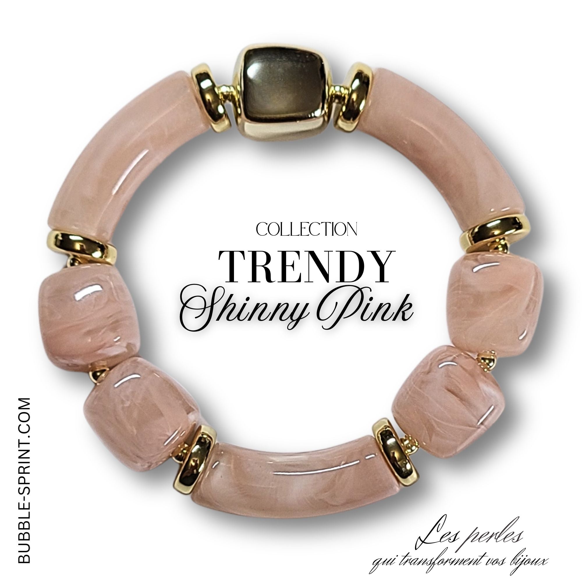 ARTSHOP Trendy Bracelet Shinny Pink kit à faire soi-même