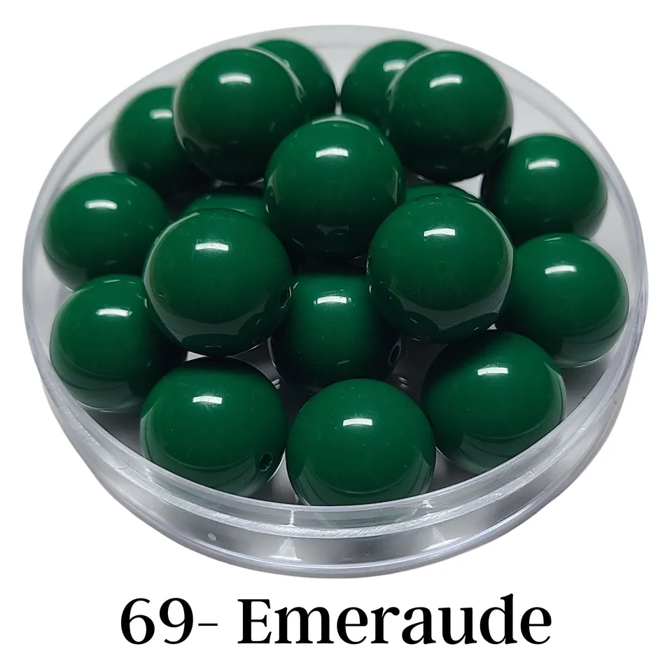 ARTSHOP Boules 20MM 69 perles Emeraude brillantes x10