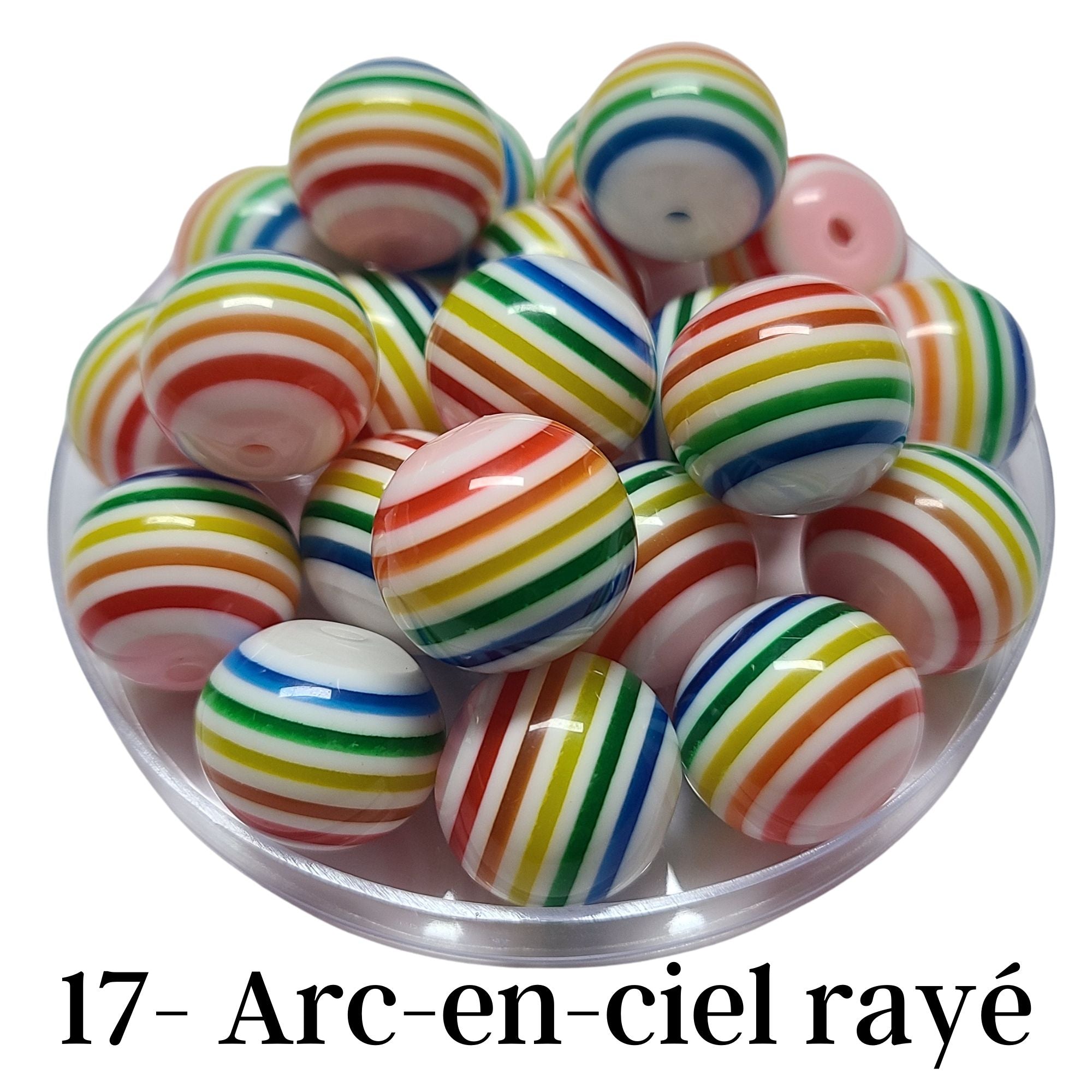 ARTSHOP Boules 20MM 17 Arc-en-ciel perles acryliques x10