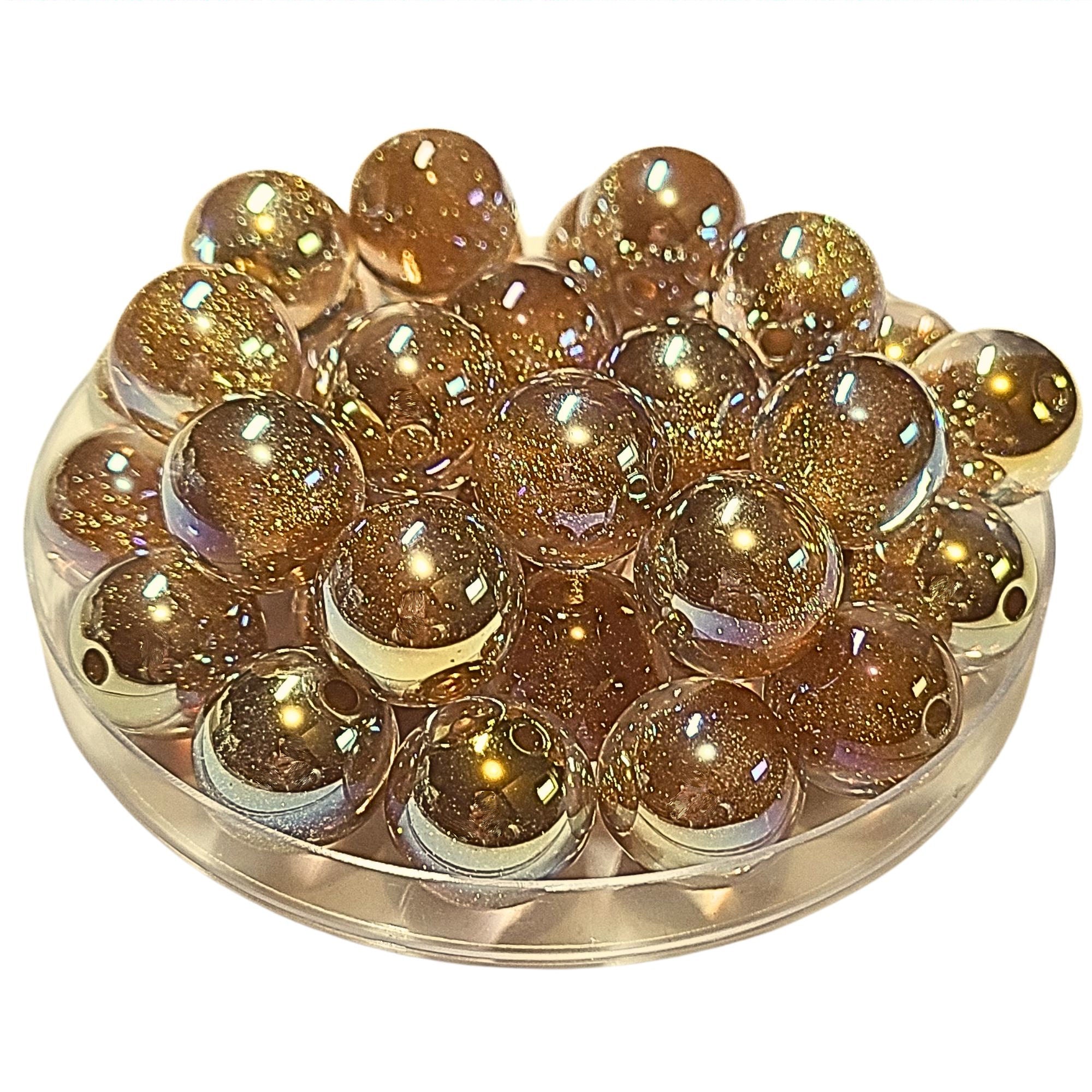 ARTSHOP Boules Glitters 235 perle ambre 16 mm x15 x50