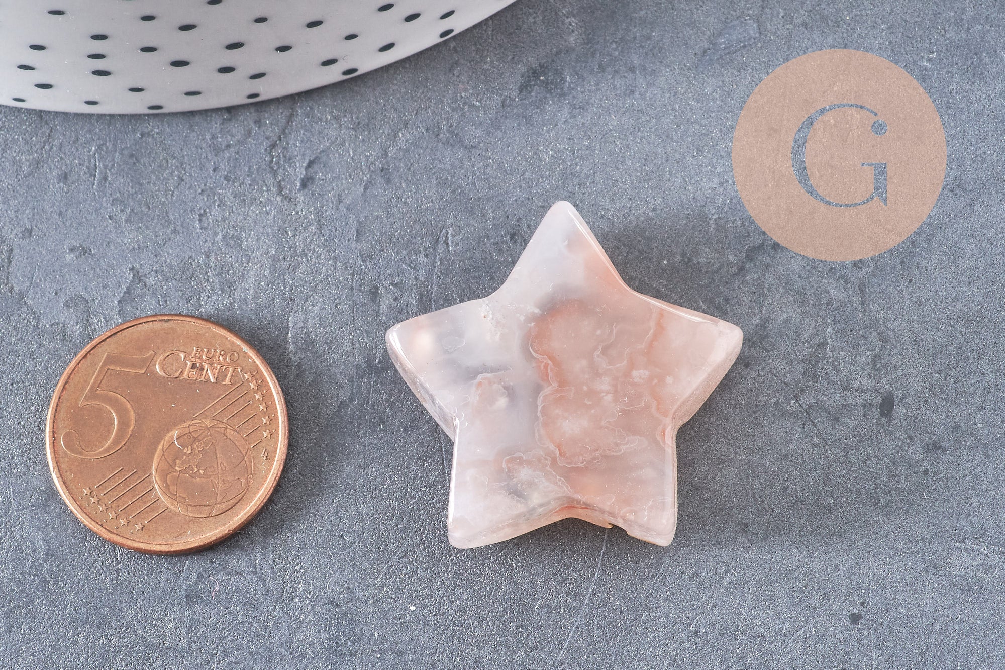 Gingerlily Pierres G8249 déco agate fleur étoile du nord