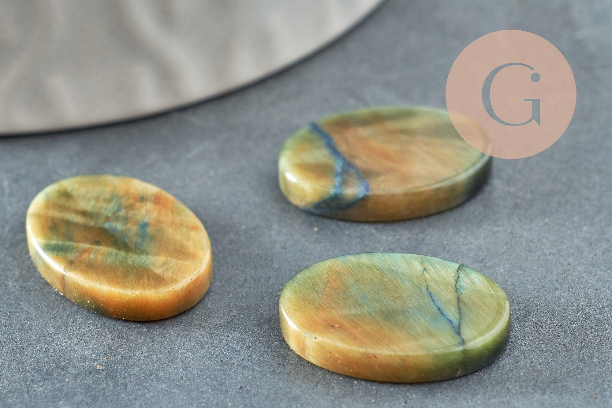 Gingerlily Pierres naturelles cabochon ovale oeil de tigre 13x18mm x1 marron