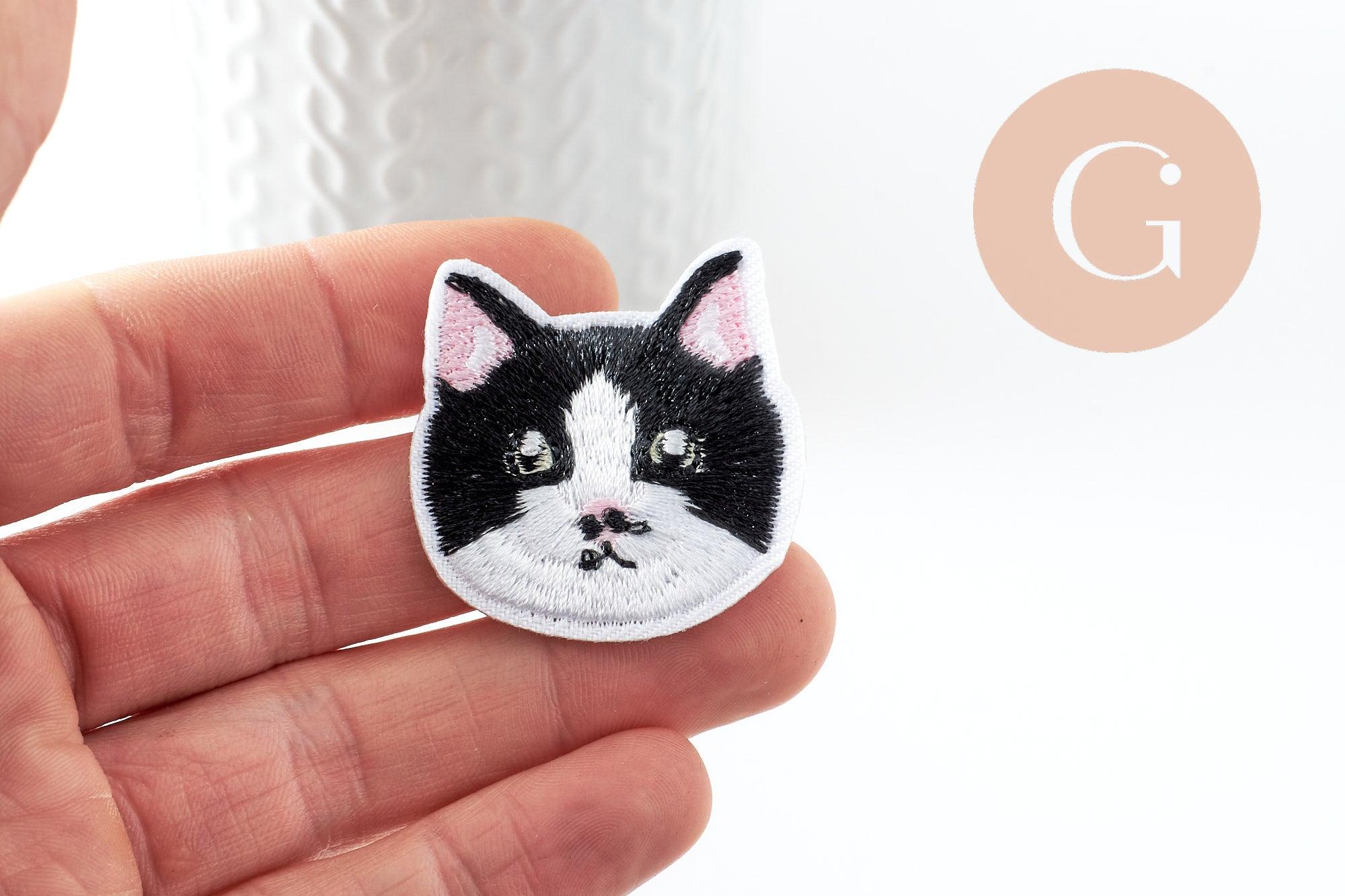 Gingerlily écusson chat noir G9808 patch thermocollant 37mm x1