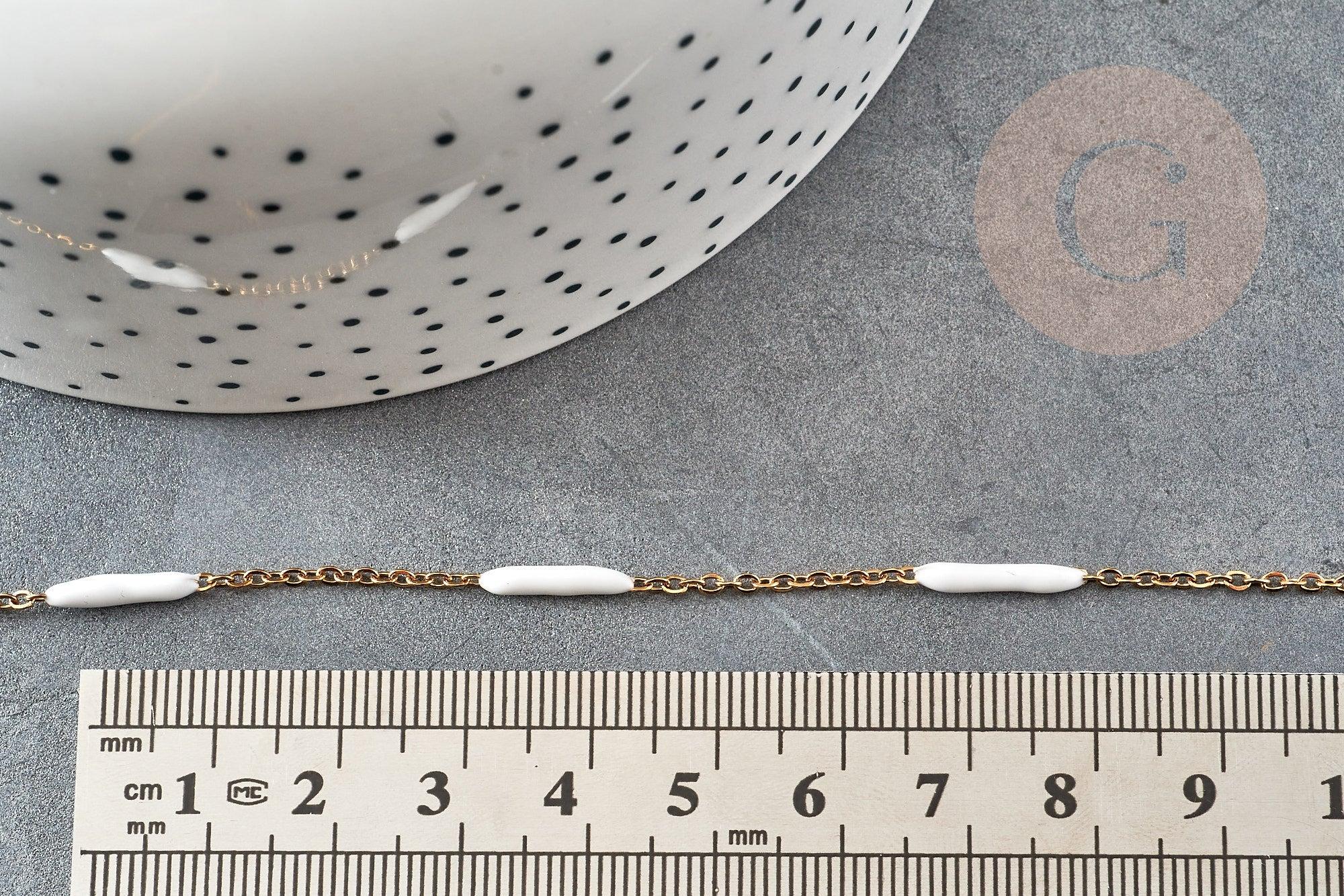 Gingerlily G9373 chaîne collier acier doré résine 45cm
