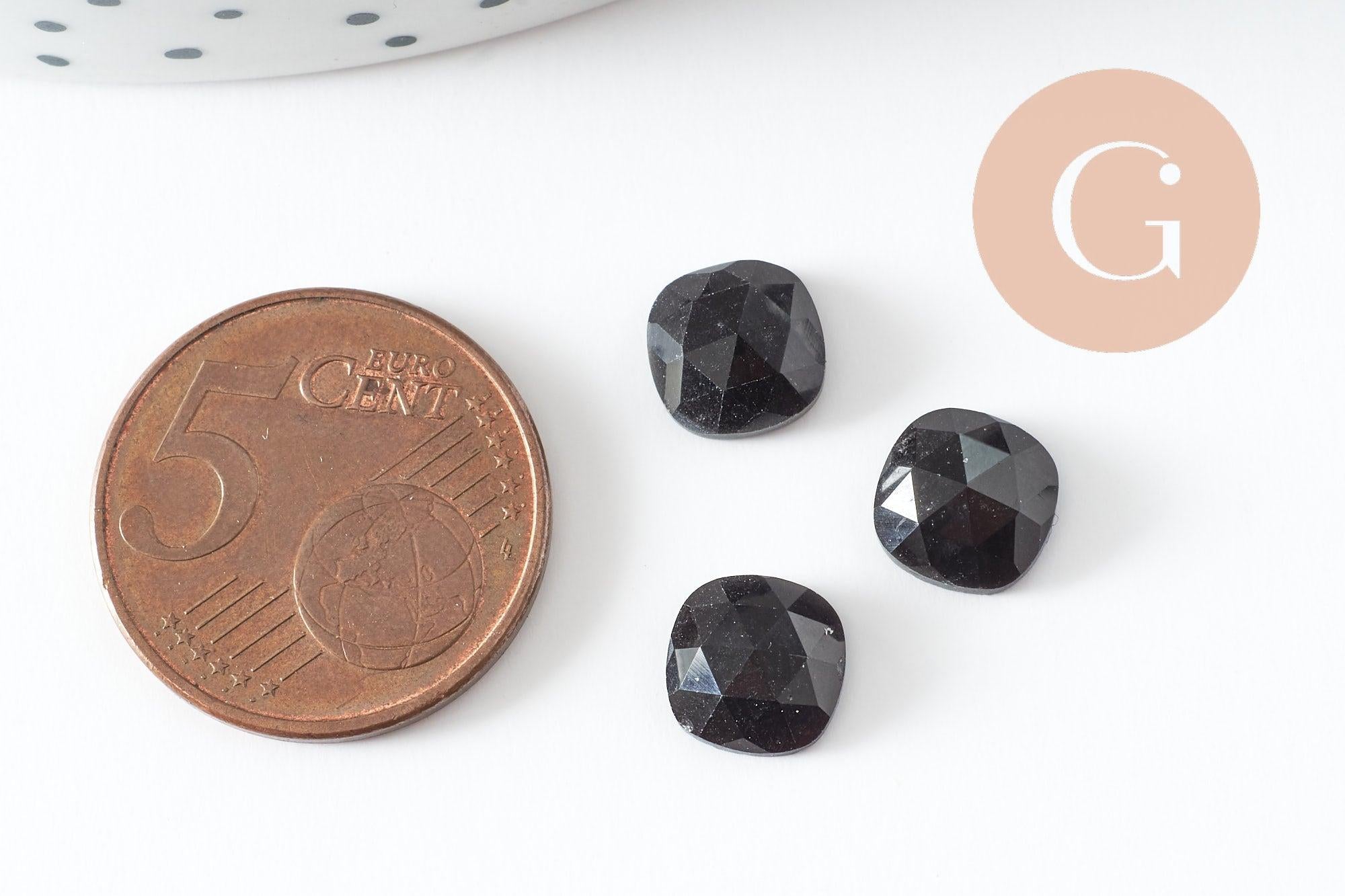 Gingerlily Pierres cabochon carré obsidienne naturelle 8x8mm x1
