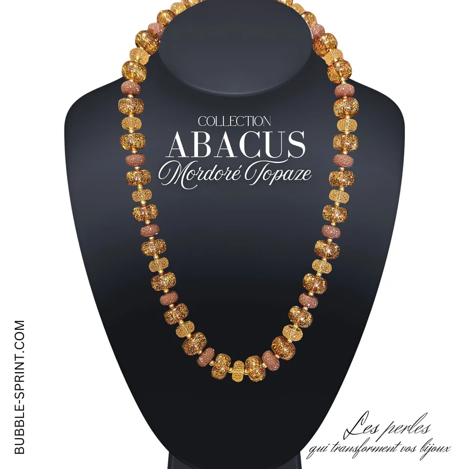 ARTSHOP Abacus collier mordoré topaze monté 54 cm