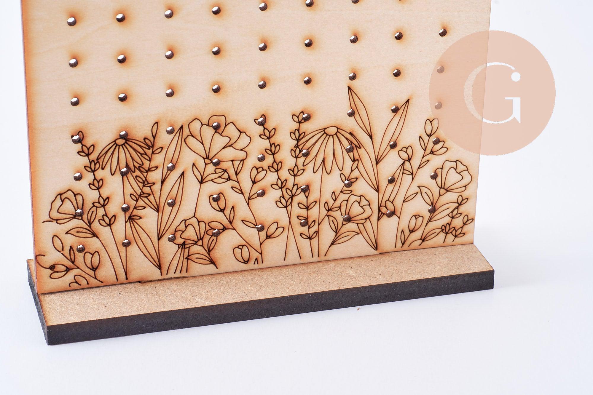 Gingerlily Présentoir boucles bois fleurs 18cm x1